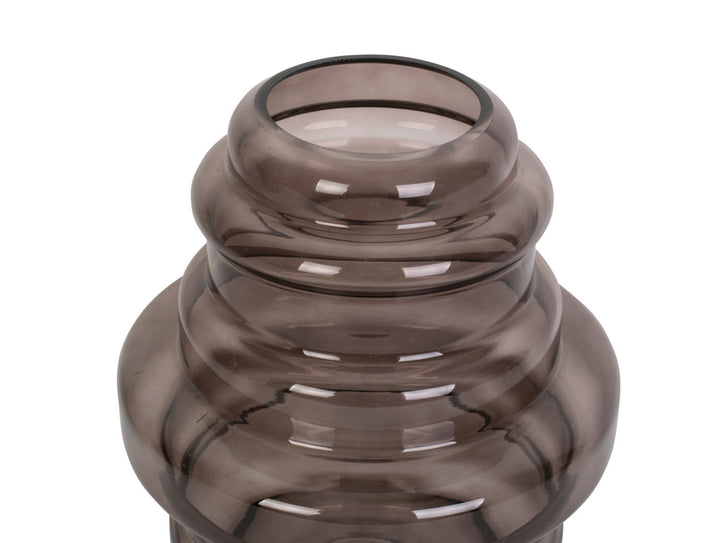 present time Vase Distinct glass chocolate brown large