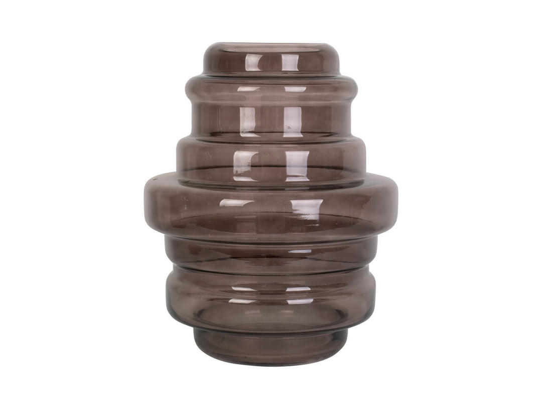 present time Vase Distinct glass chocolate brown large