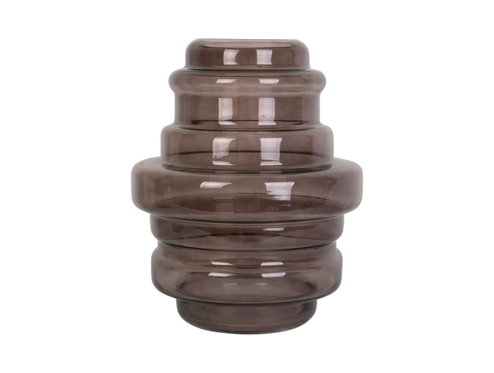 present time Vase Distinct glass chocolate brown large