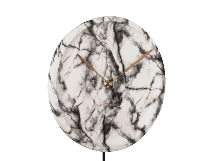 Karlsson Wall clock Pendule Longue marble print white