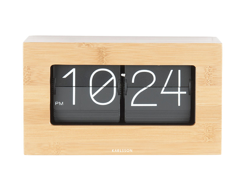 Karlsson Wall / Table clock Boxed Flip bamboo