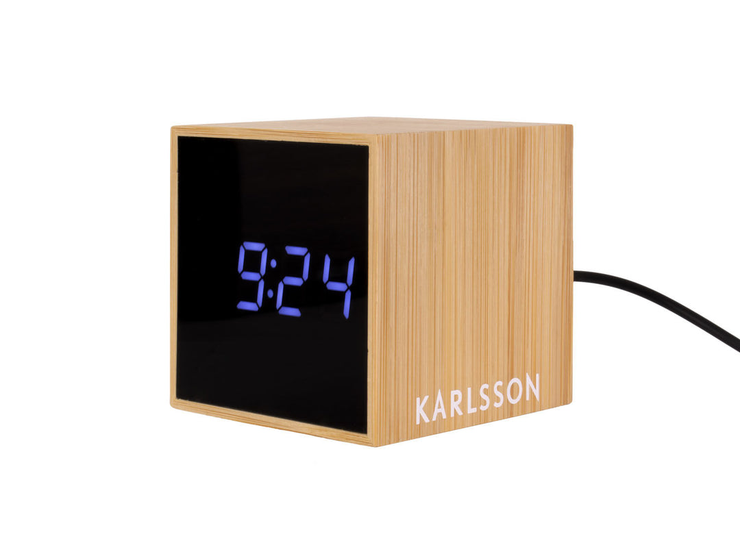 Karlsson Alarm clock Mini Cube bamboo