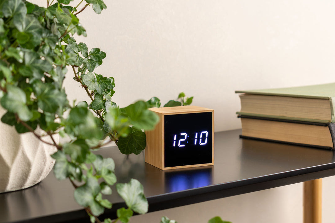 Karlsson Alarm clock Mini Cube bamboo