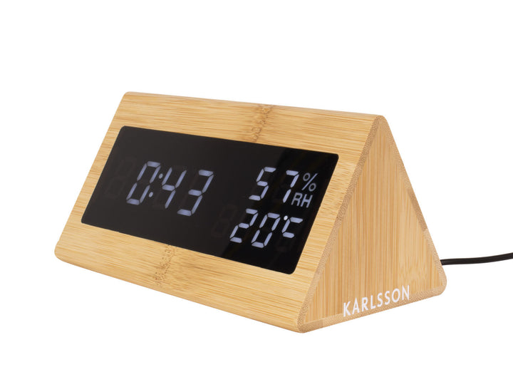 Karlsson Alarm clock Triangle bamboo