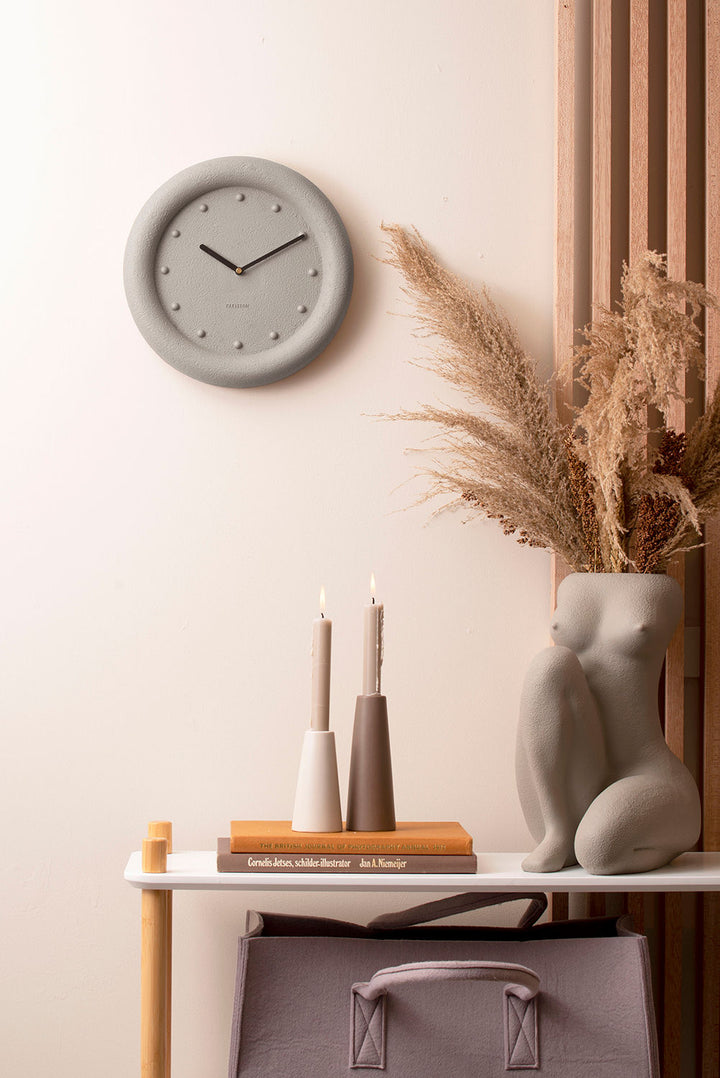 Karlsson Wall clock Petra polyresin warm grey