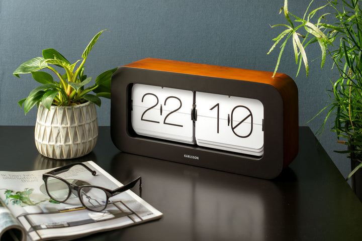 Karlsson Wall / Table clock Matiz bamboo black