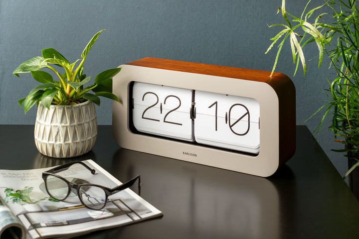 Karlsson Wall / Table clock Matiz bamboo warm grey