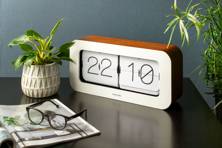 Karlsson Wall / Table clock Matiz bamboo white