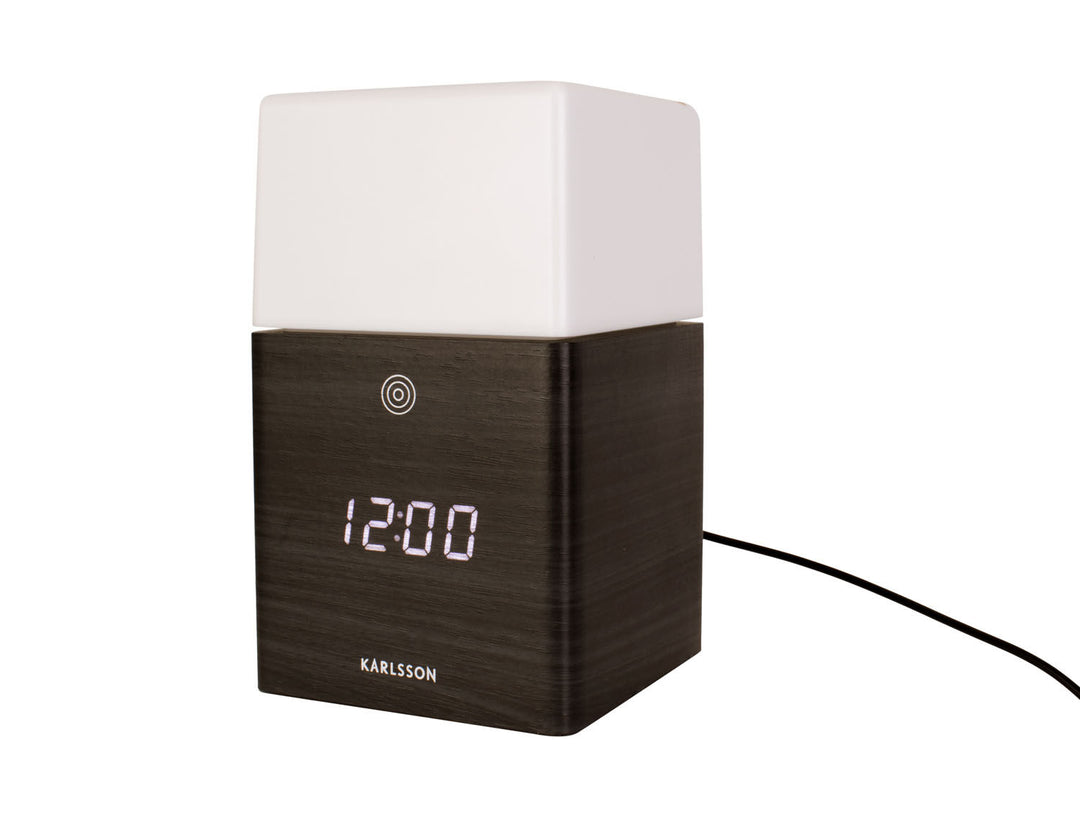 Karlsson Alarm Clock Frosted Light LED black wood veneer