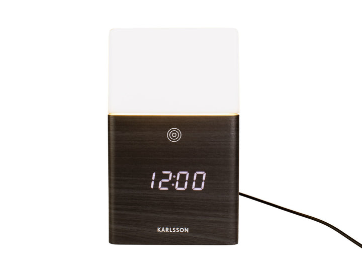 Karlsson Alarm Clock Frosted Light LED black wood veneer