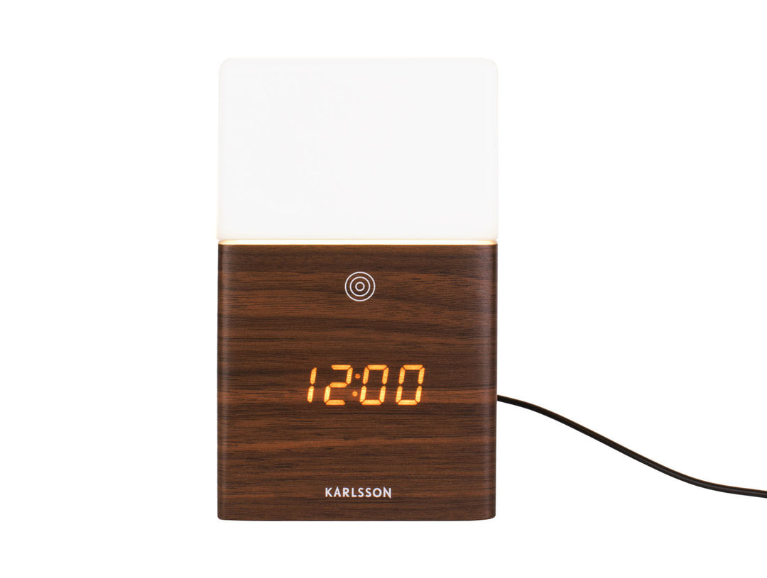 Karlsson Alarm Clock Frosted Light LED dark wood veneer