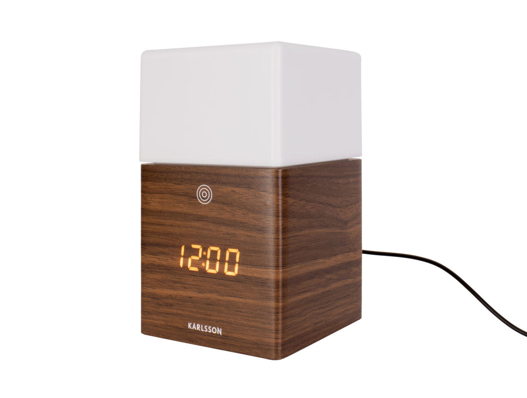 Karlsson Alarm Clock Frosted Light LED dark wood veneer