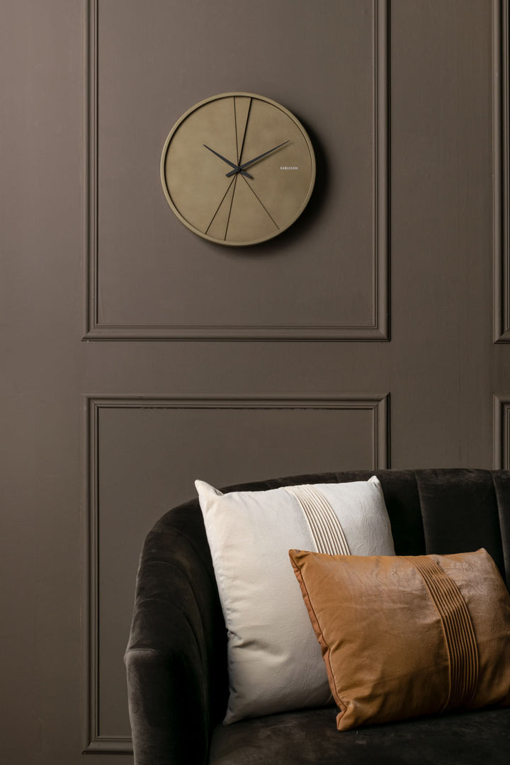 Karlsson Wall clock Layered Lines moss green