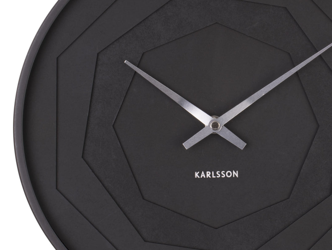 Karlsson Wall clock Layered Origami black