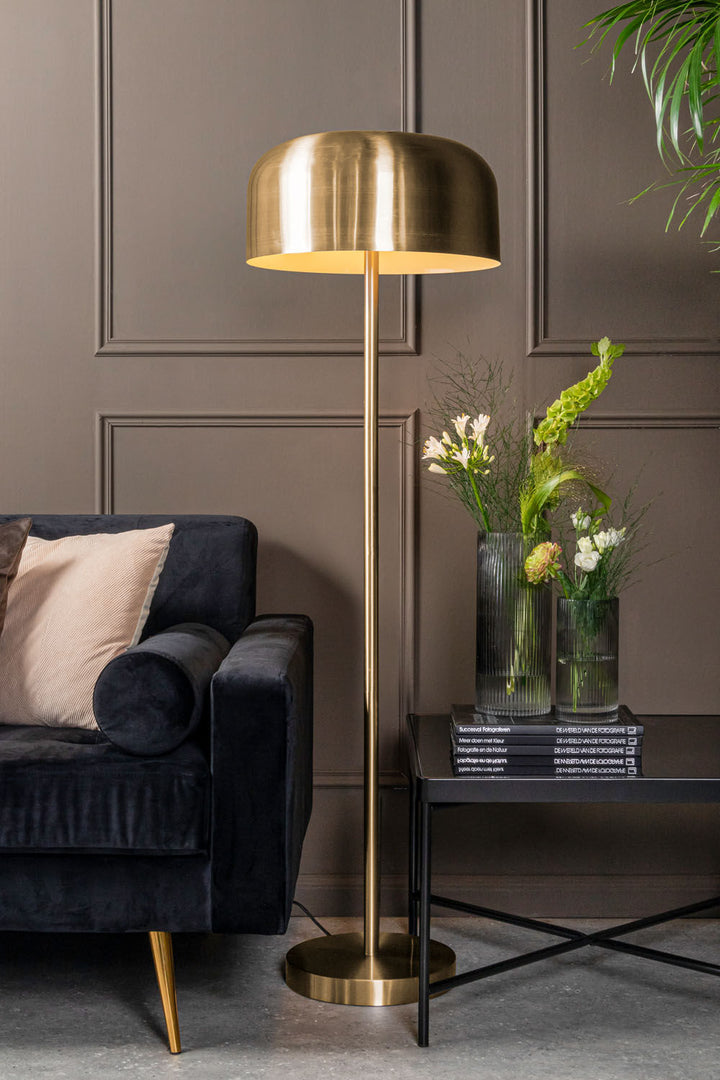 Leitmotiv Floor Lamp Capa metal matt brushed gold