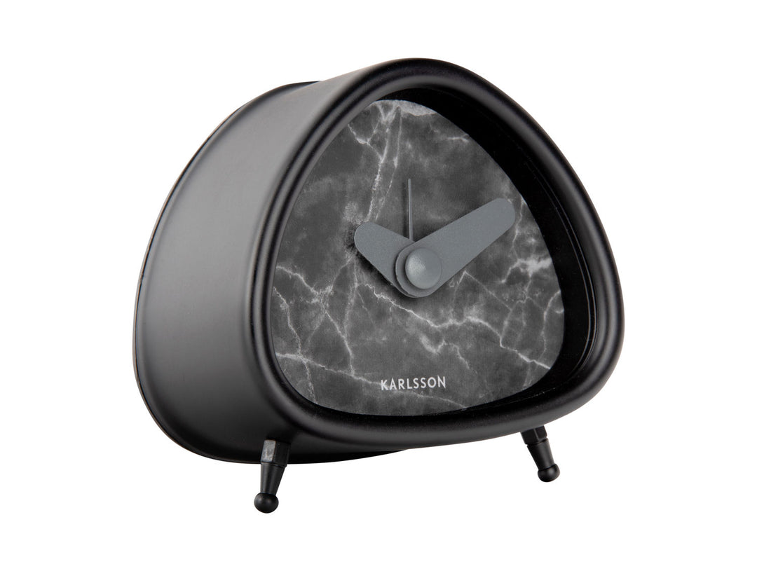 Karlsson Alarm clock Triangle marble look black