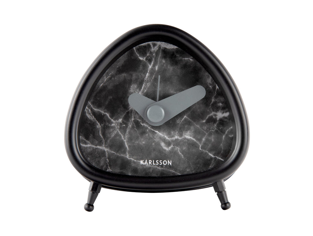 Karlsson Alarm clock Triangle marble look black