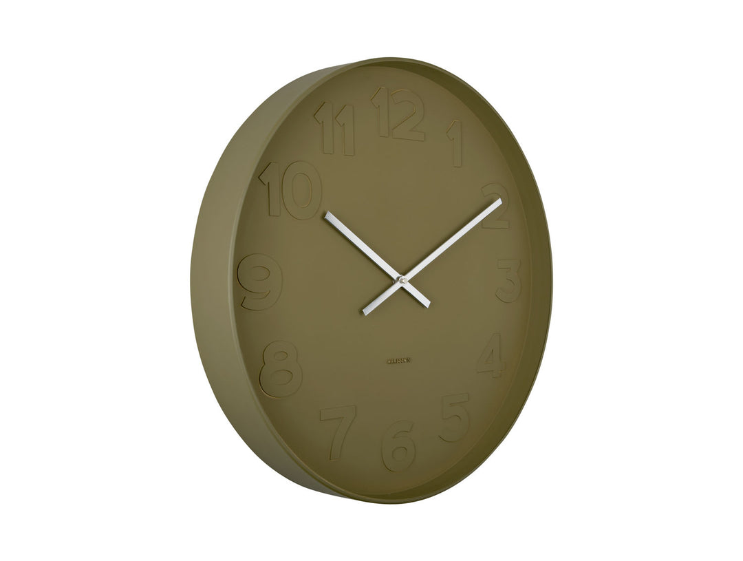 Karlsson Wall clock Mr. Green numbers large, moss green