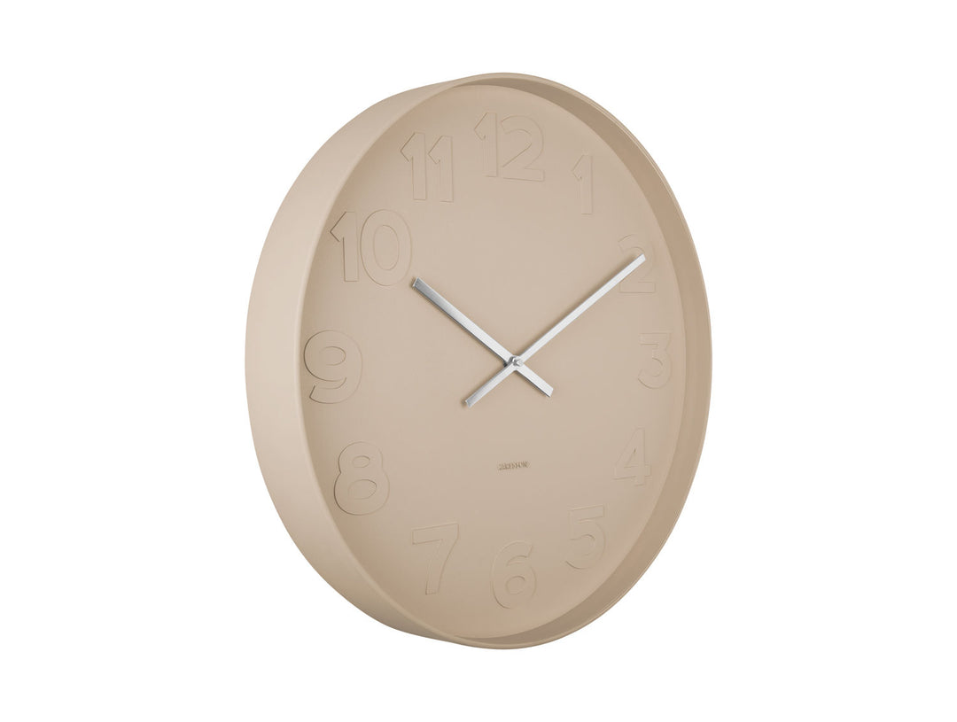 Karlsson Wall clock Mr. Brown numbers large, sand brown