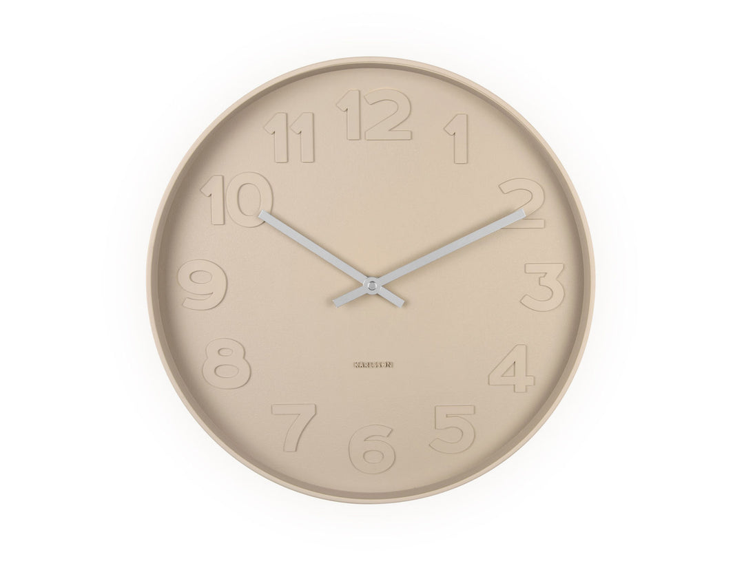 Karlsson Wall clock Mr. Brown numbers, sand brown