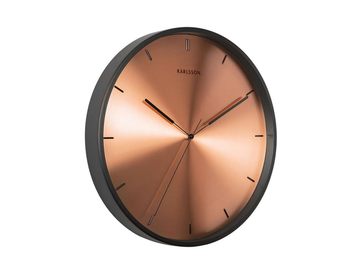 Karlsson Wall clock Finesse copper dial, black case