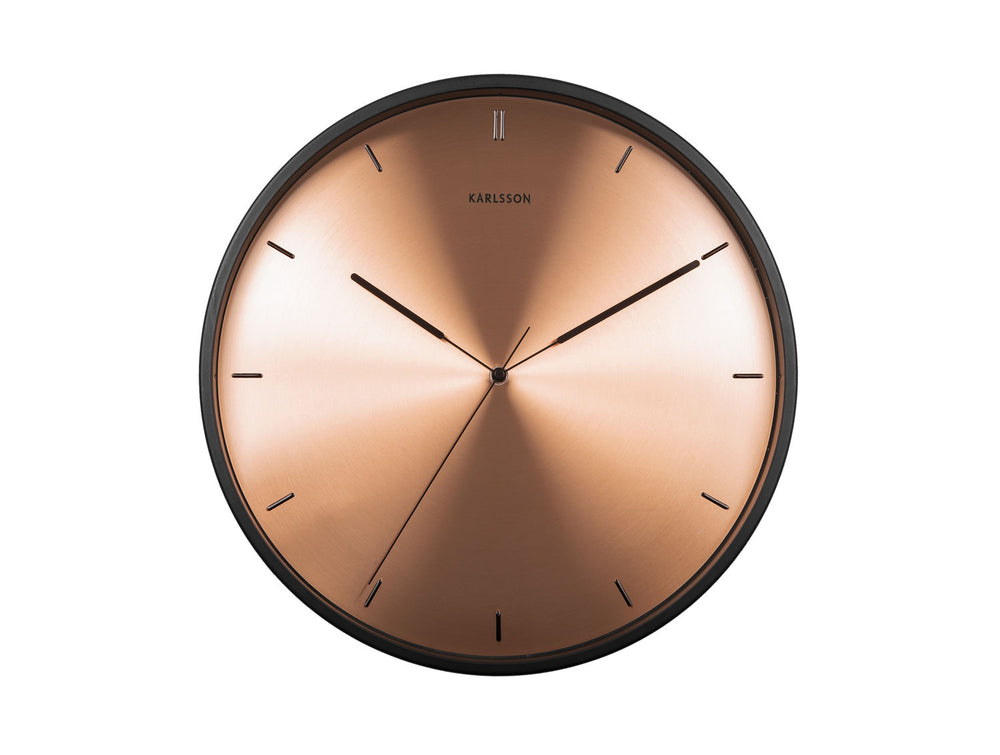 Karlsson Wall clock Finesse copper dial, black case