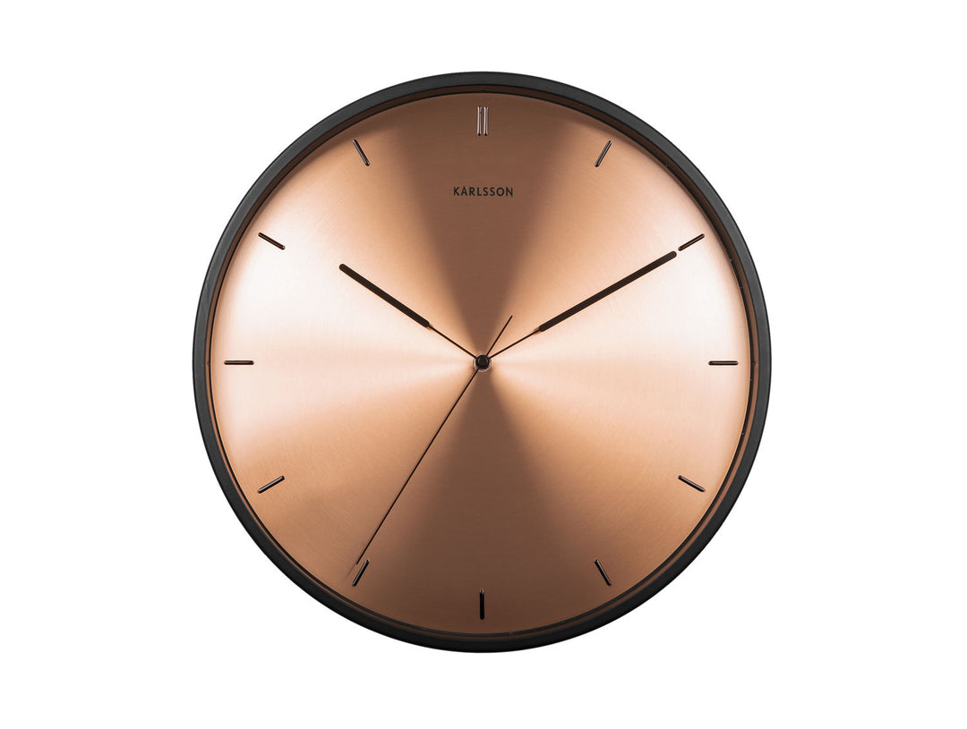 Karlsson Wall clock Finesse copper dial, black case