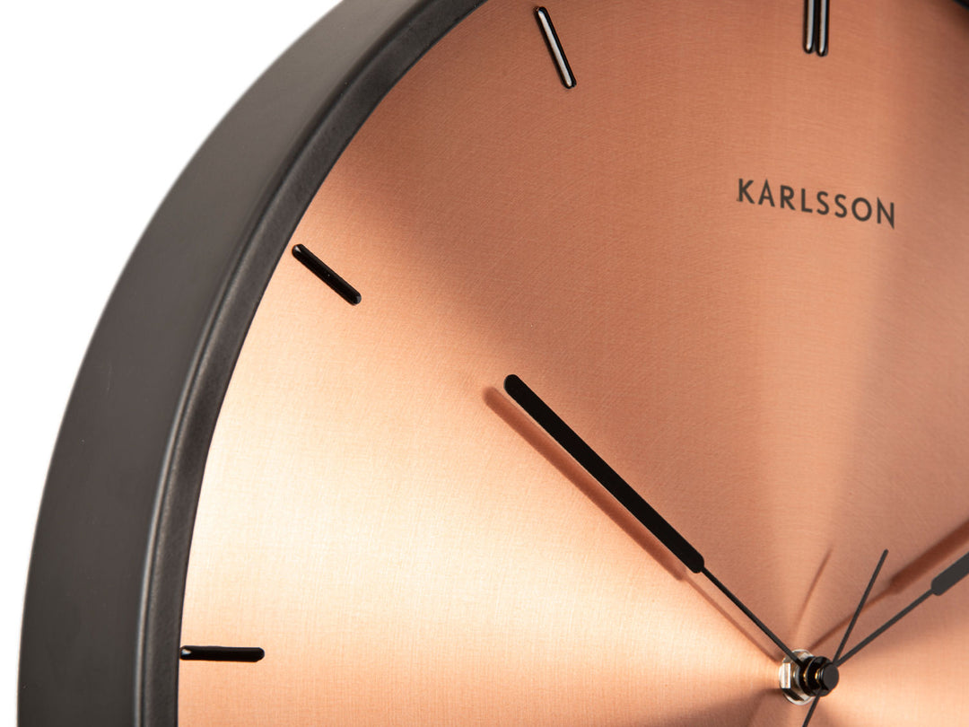 Karlsson Wall clock Finesse copper dial, black case