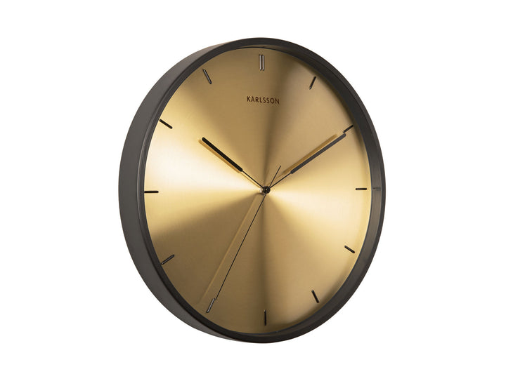 Karlsson Wall clock Finesse gold dial, black case