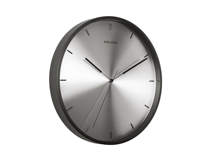 Karlsson Wall clock Finesse nickel dial, black case