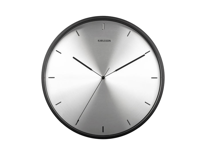 Karlsson Wall clock Finesse nickel dial, black case