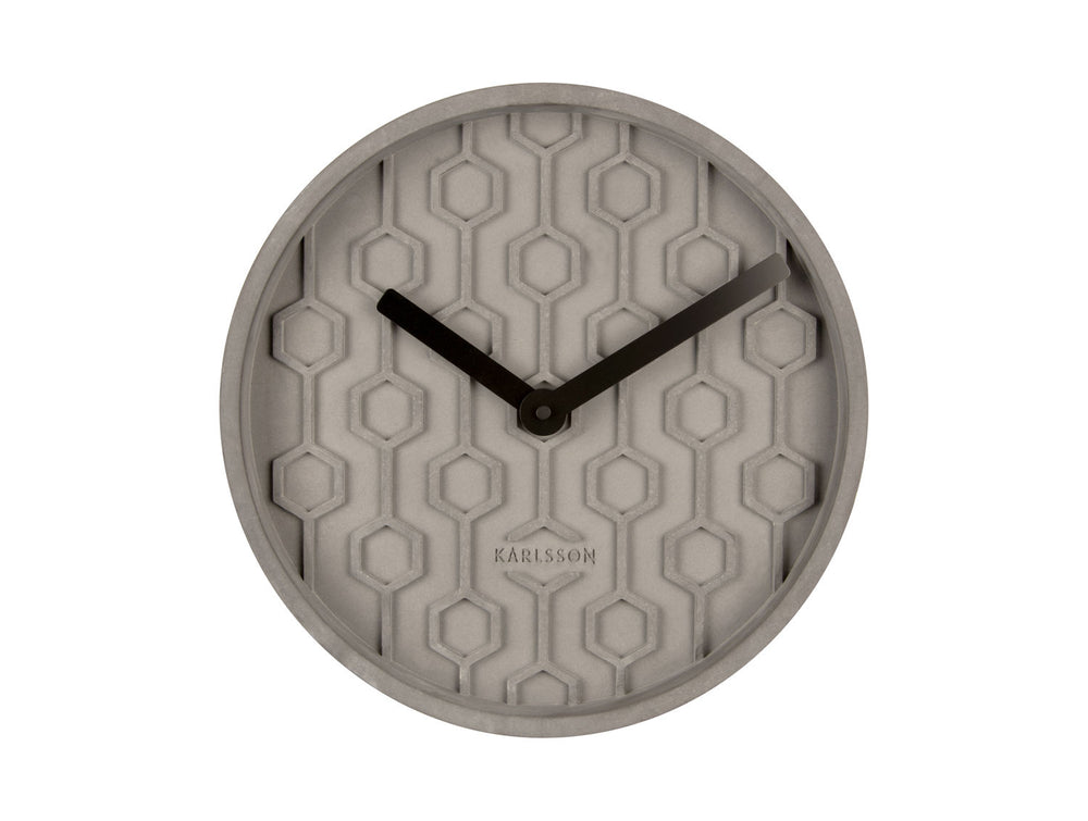 Karlsson Wall clock Honeycomb concrete dark grey