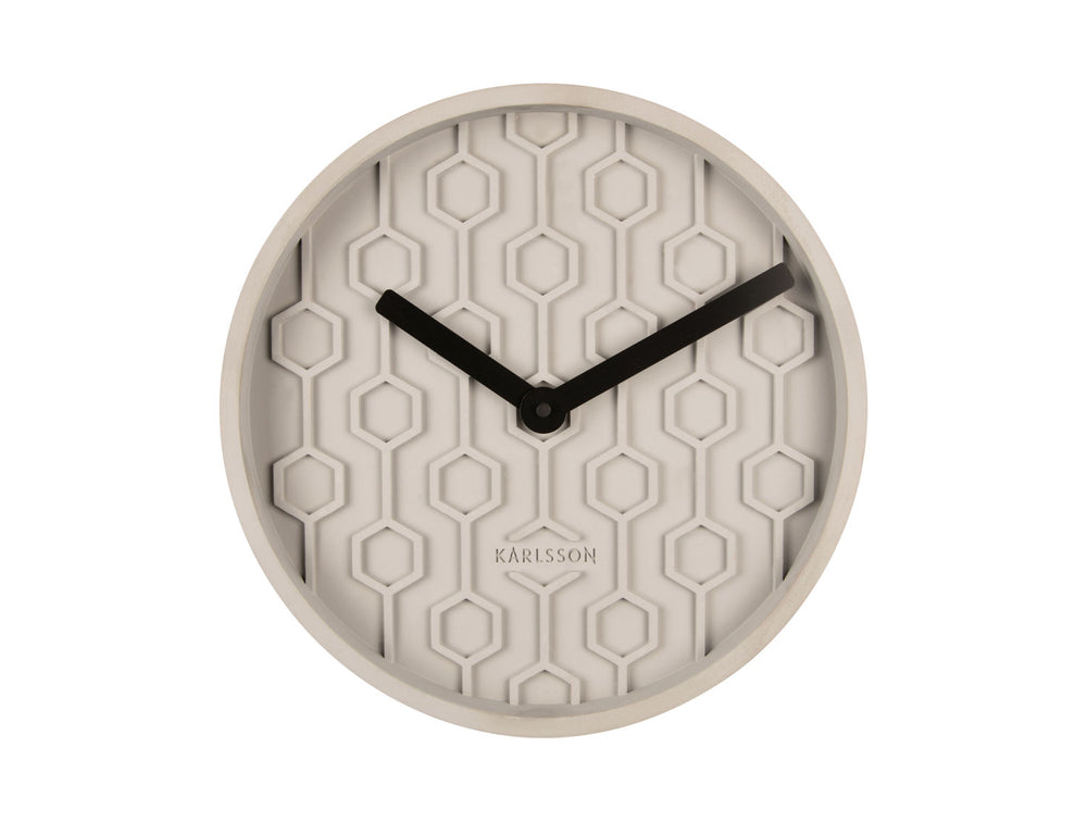 Karlsson Wall clock Honeycomb concrete grey