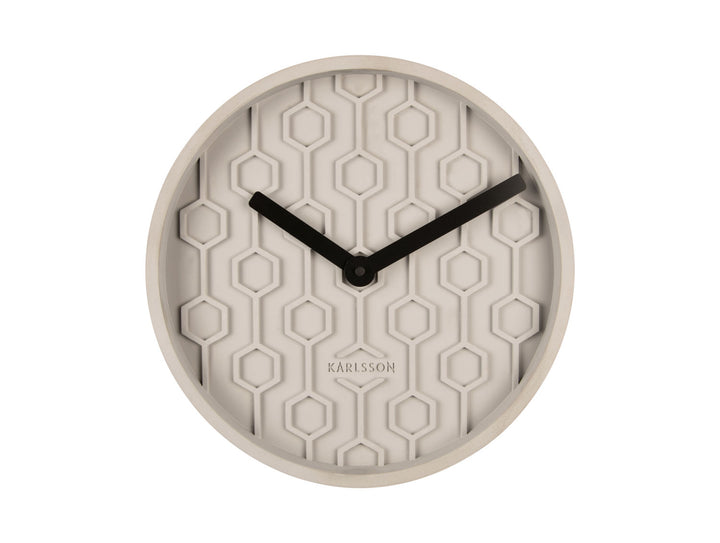 Karlsson Wall clock Honeycomb concrete grey