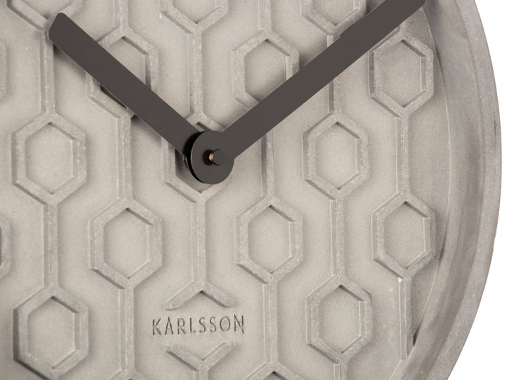 Karlsson Wall clock Honeycomb concrete grey