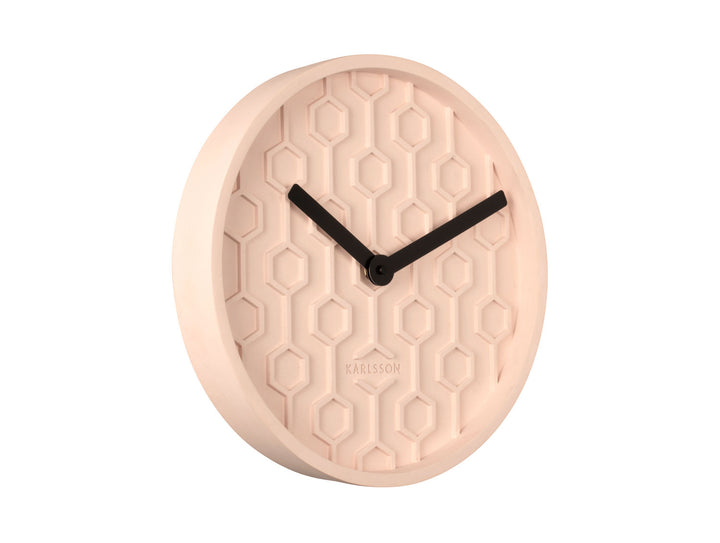 Karlsson Wall clock Honeycomb concrete pink