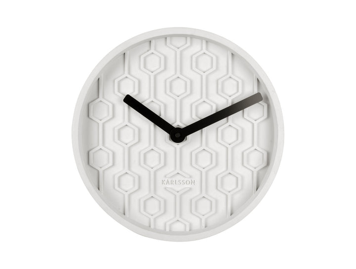 Karlsson Wall clock Honeycomb concrete white