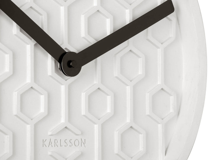 Karlsson Wall clock Honeycomb concrete white