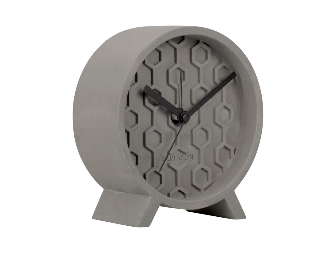 Karlsson Alarm clock Honeycomb concrete dark grey