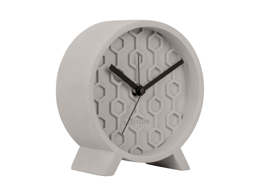 Karlsson Alarm clock Honeycomb concrete grey