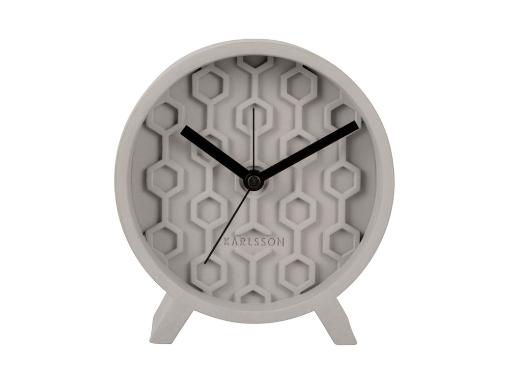 Karlsson Alarm clock Honeycomb concrete grey