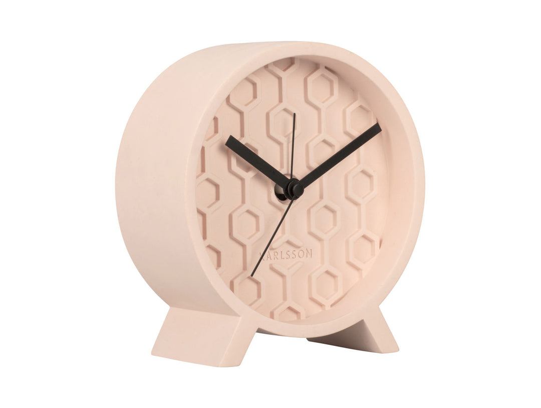 Karlsson Alarm clock Honeycomb concrete pink