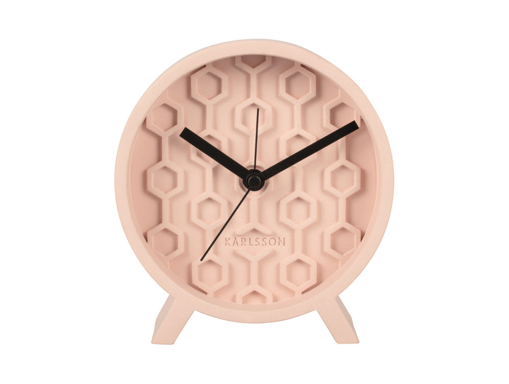 Karlsson Alarm clock Honeycomb concrete pink