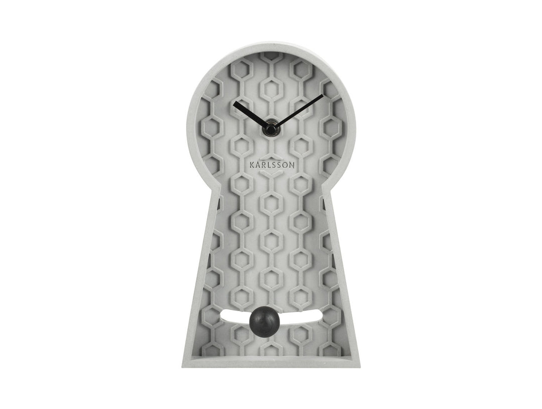 Karlsson Table clock Honeycomb Pendulum concrete grey