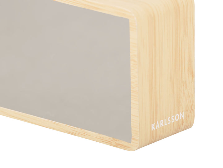 Karlsson Alarm clock Silver Mirror LED light wood veneer