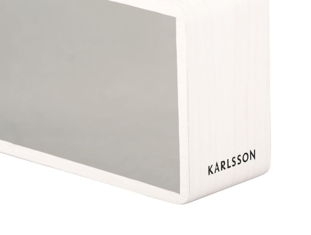 Karlsson Alarm clock Silver Mirror LED white wood veneer