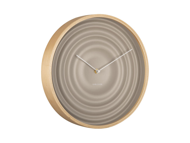 Karlsson Wall clock Scandi Ribble matt warm grey, wood case