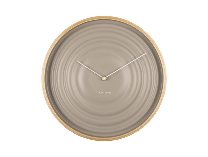 Karlsson Wall clock Scandi Ribble matt warm grey, wood case