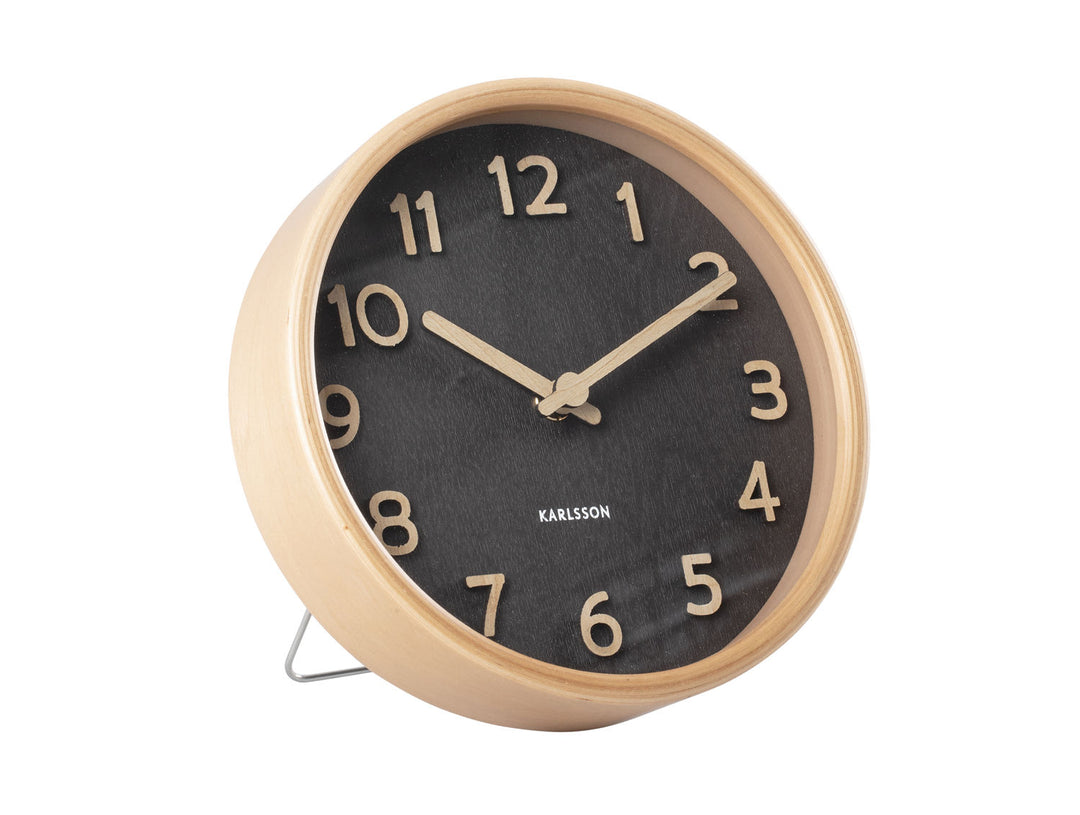 Karlsson Table clock Pure wood grain black