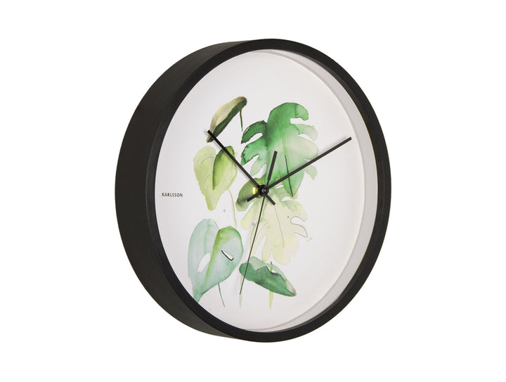 Karlsson Wall clock Botanical monstera print